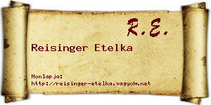 Reisinger Etelka névjegykártya